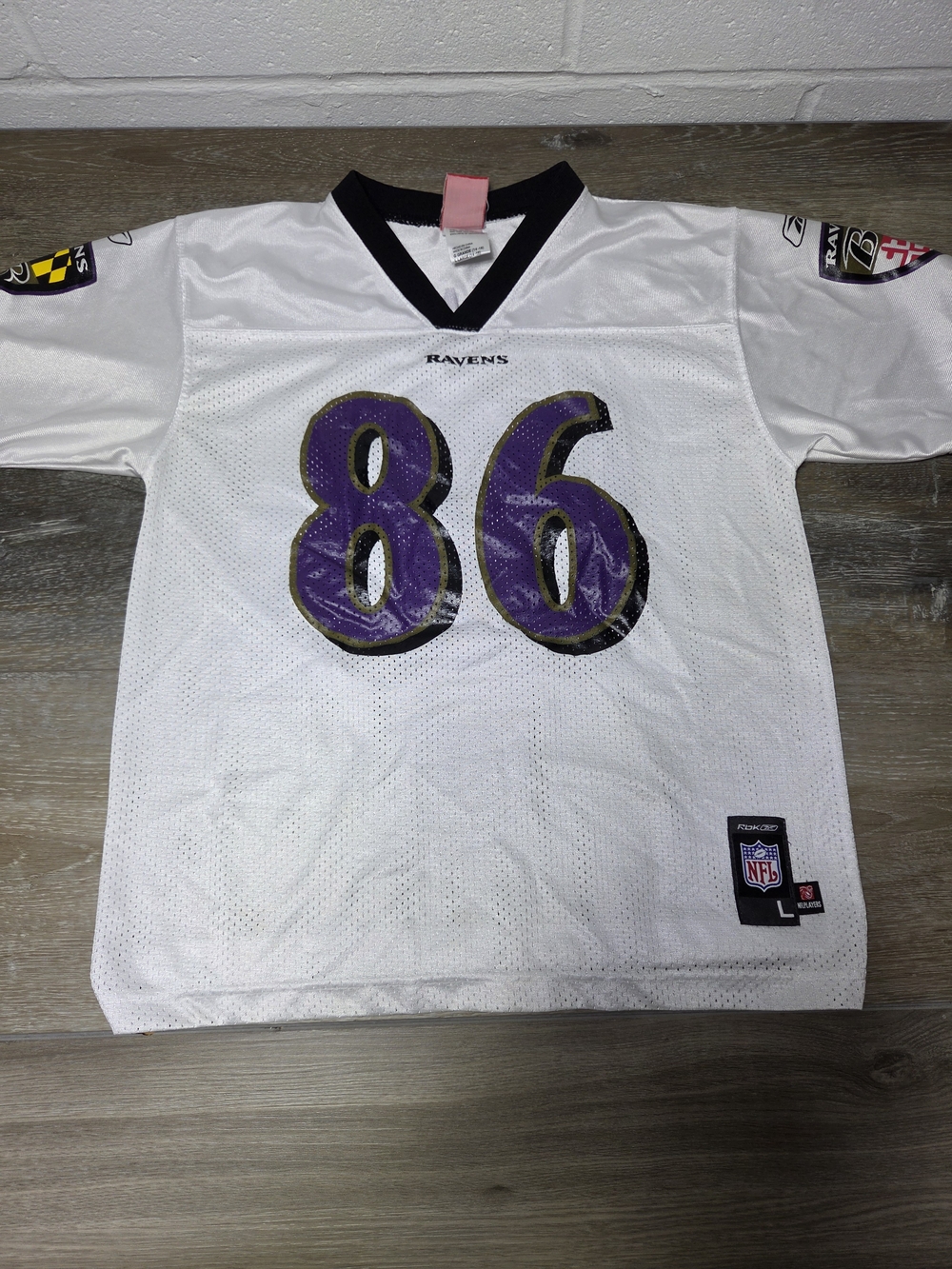 Reebok Baltimore Ravens Todd Heap #86 Youth L White NFL Jersey